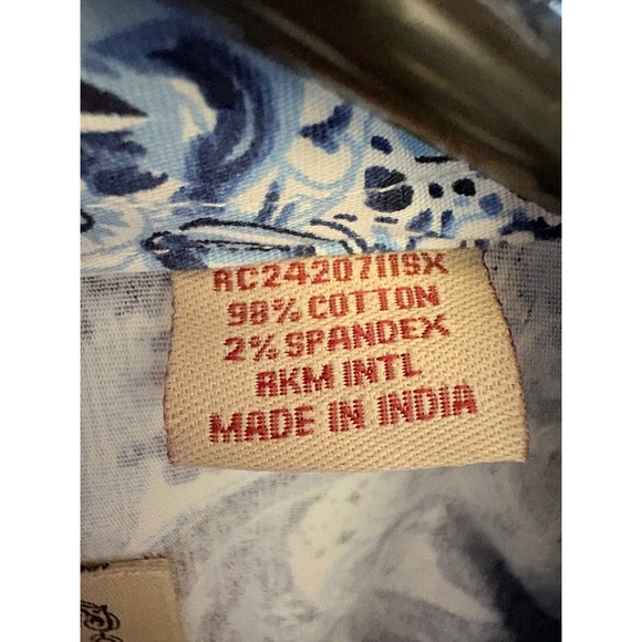 Rafter C Cowboy Collection Mens 2XLT Blue Paisley Western Pearl Snap Shirt 2XL T - Picture 4 of 12